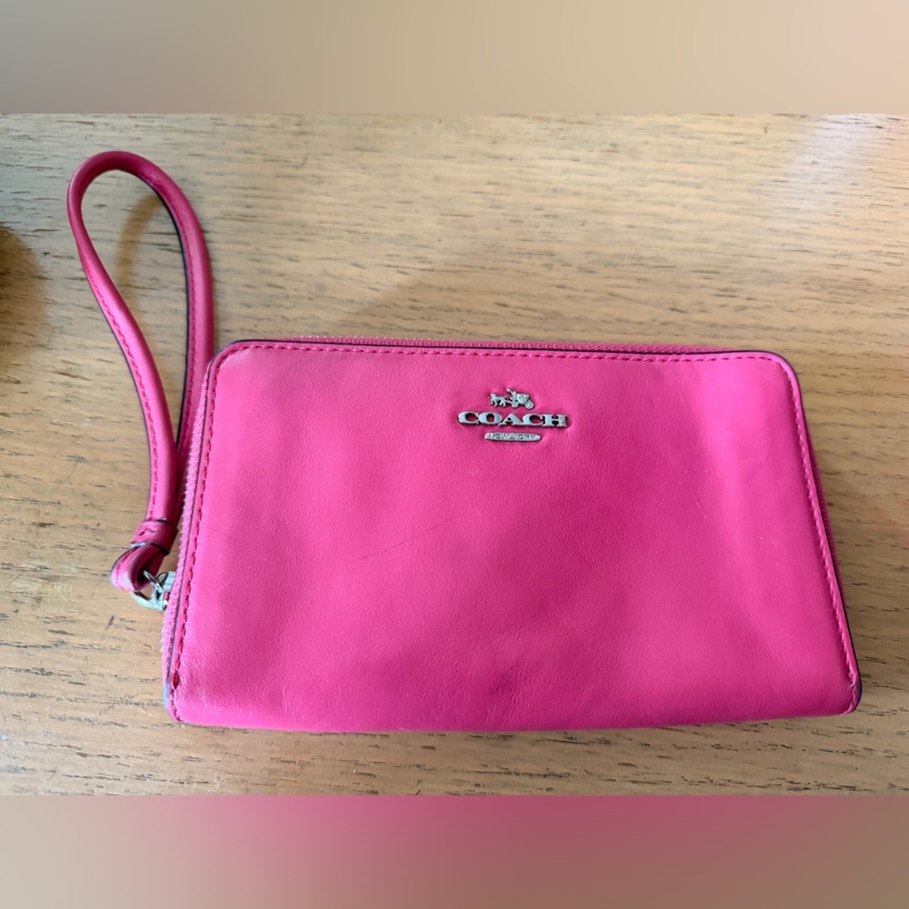 Coach Pink Wristlet Clutch